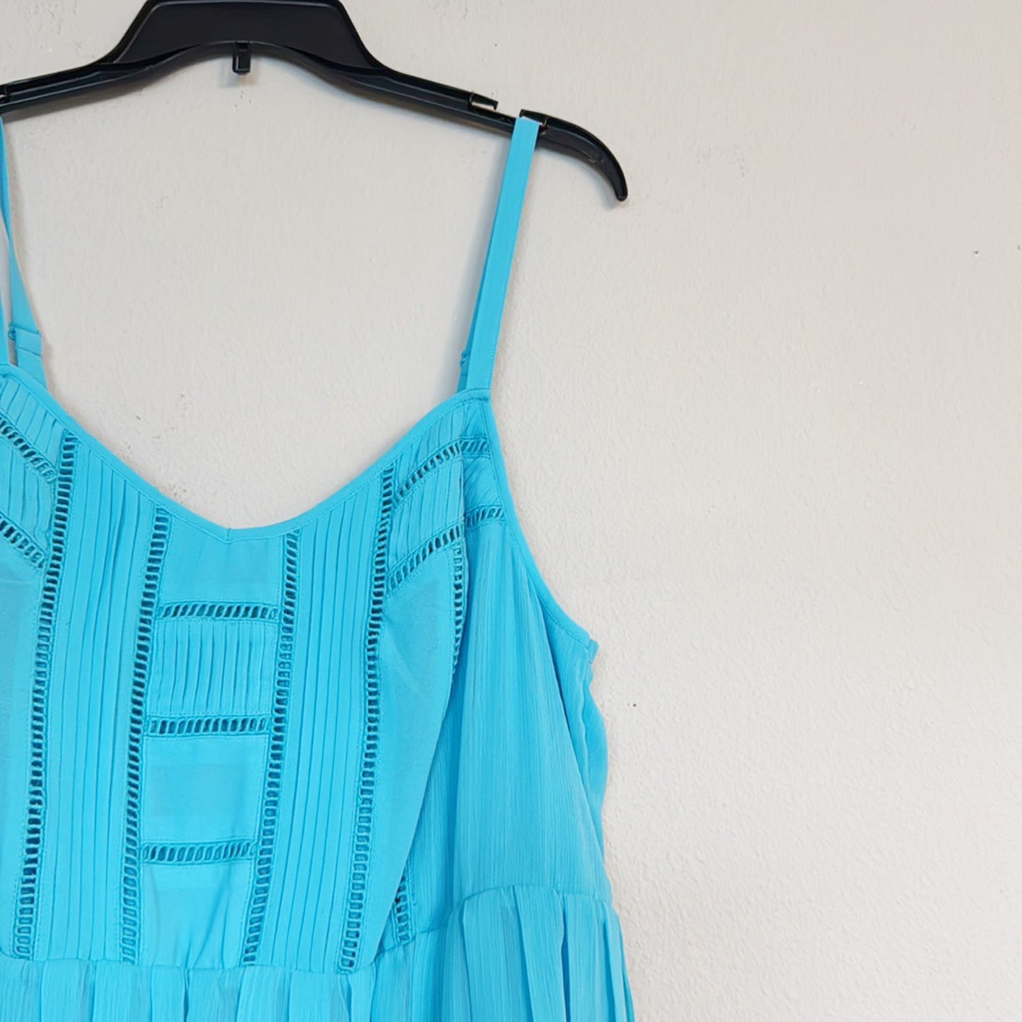 Torrid Blue Chiffon Pleated Skater Dress Size 1X