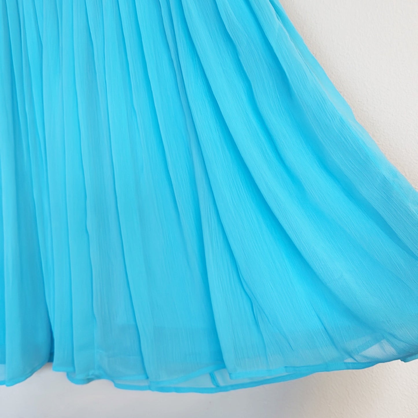 Torrid Blue Chiffon Pleated Skater Dress Size 1X