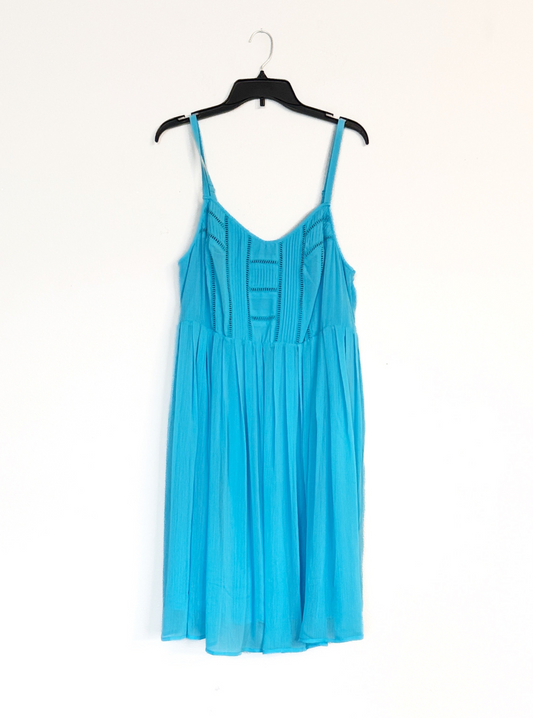Torrid Blue Chiffon Pleated Skater Dress Size 1X