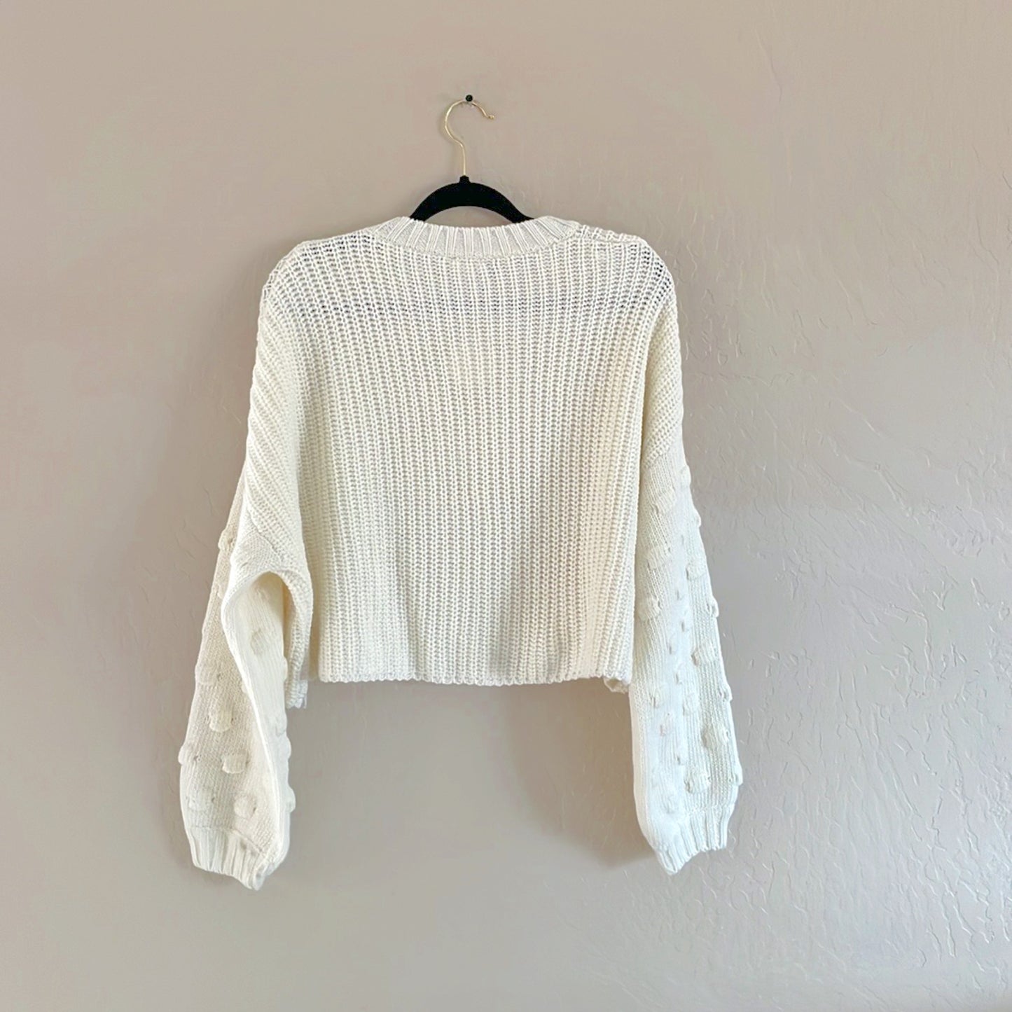 Bubble Knit Sleeve Cozy Sweater