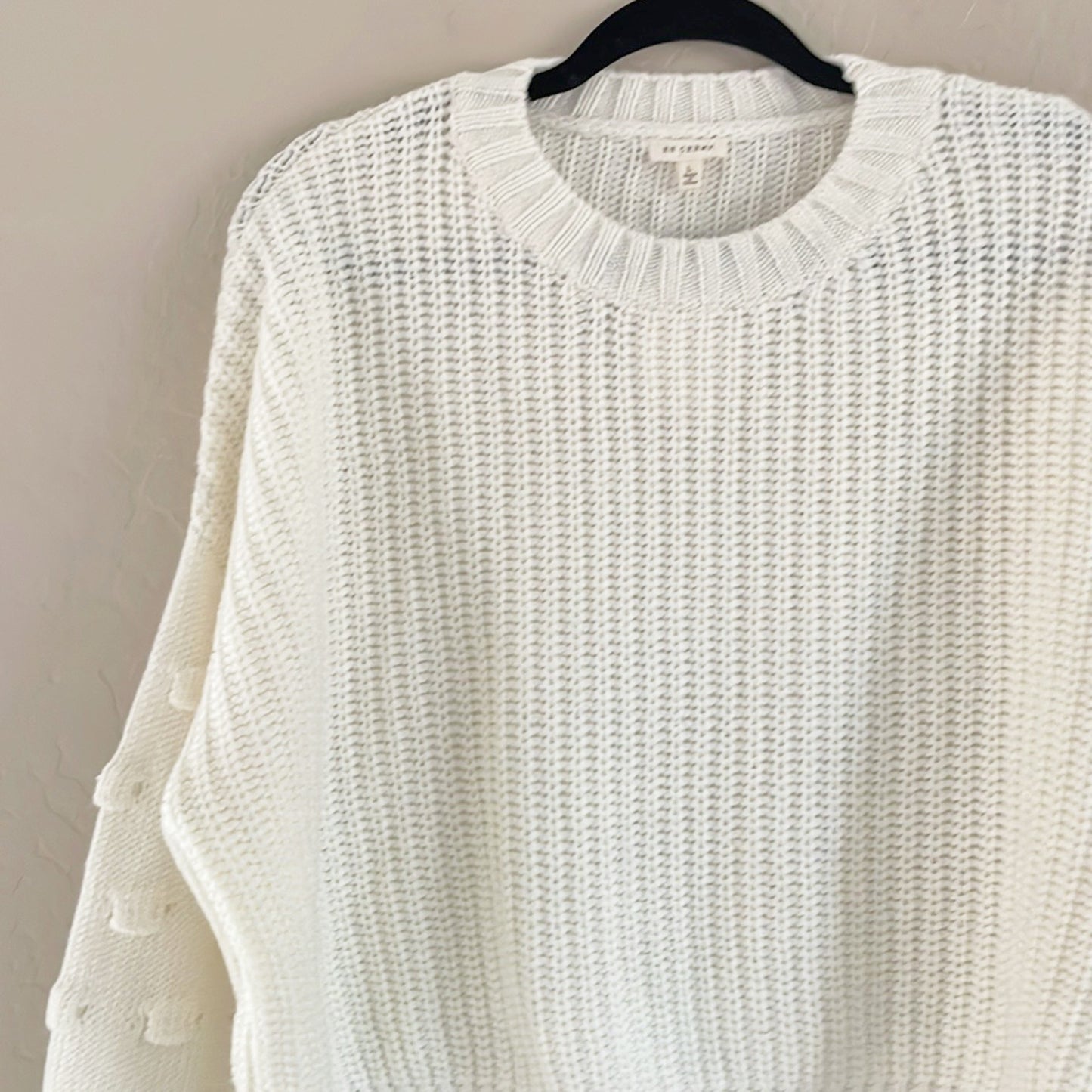 Bubble Knit Sleeve Cozy Sweater