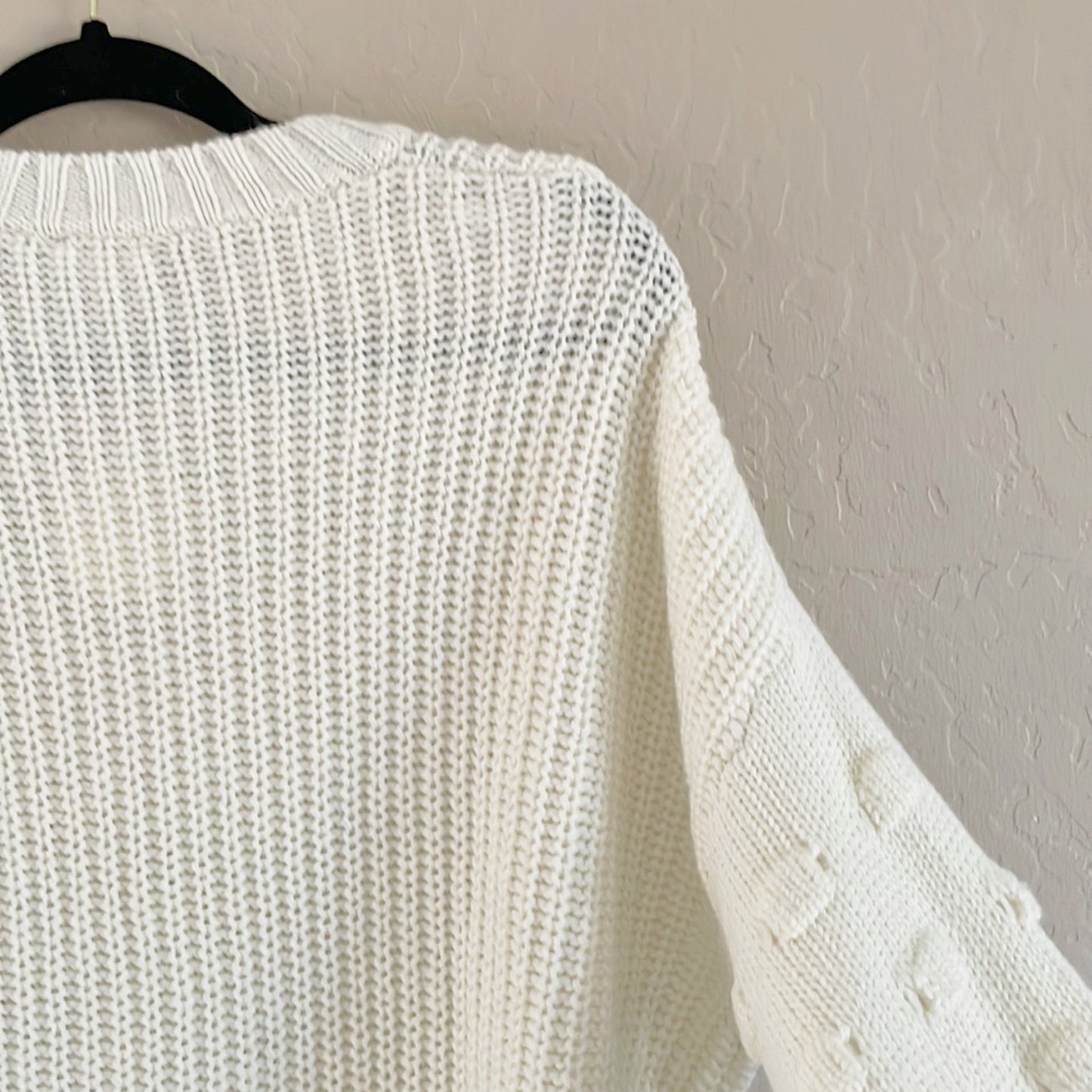 Bubble Knit Sleeve Cozy Sweater