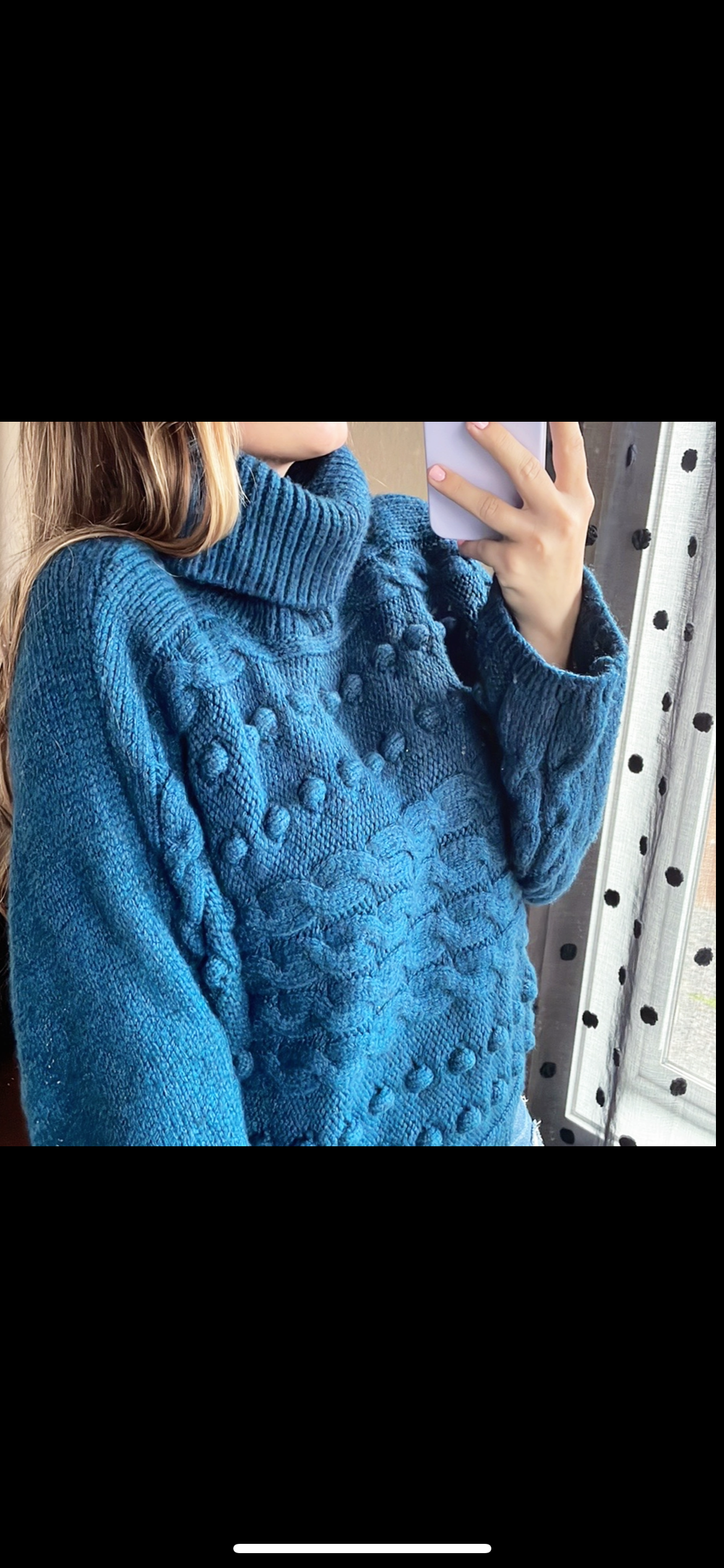 Bubble Knit Turtleneck Sweater